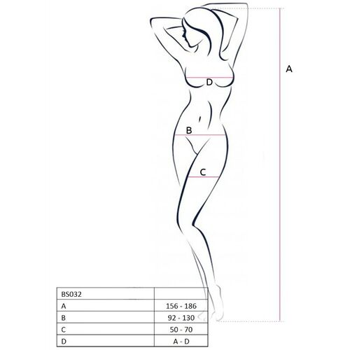 PASSION - WOMAN BS032 BODYSTOCKING NEGRO TALLA UNICA