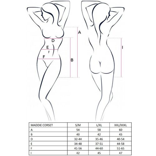 PASSION - WOMAN MADDIE CORSET NEGRO TALLA S/M