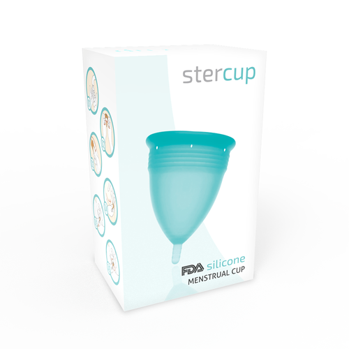 STERCUP - COPA MENSTRUAL FDA SILICONA TALLA L AQUAMARINA