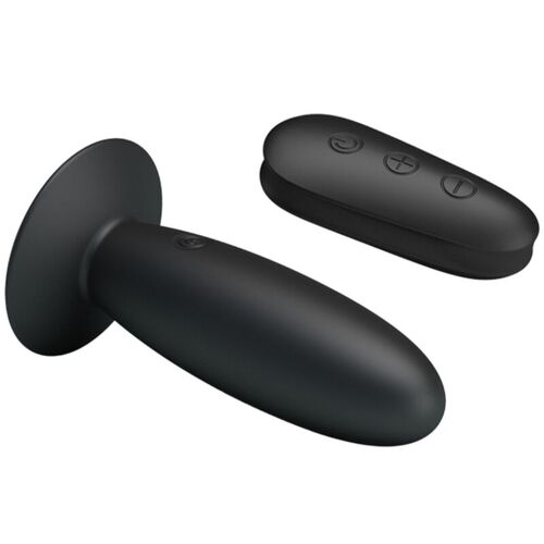MR PLAY - PLUG ANAL CON VIBRACIÓN NEGRO CONTROL REMOTO