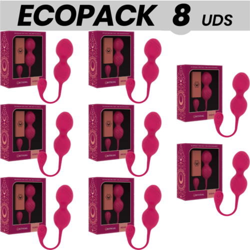 ECOPACK 8 UDS - RITHUAL NISHA BOLAS KEGEL RECARGABLES VIBRADORAS ORQUIDEA
